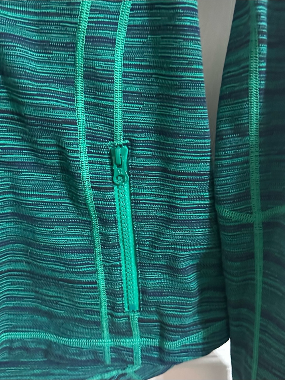 Lululemon Define Jacket Womens 10 Teal Striped Full Zip Athletic Yoga Jacket - Picture 8 of 11